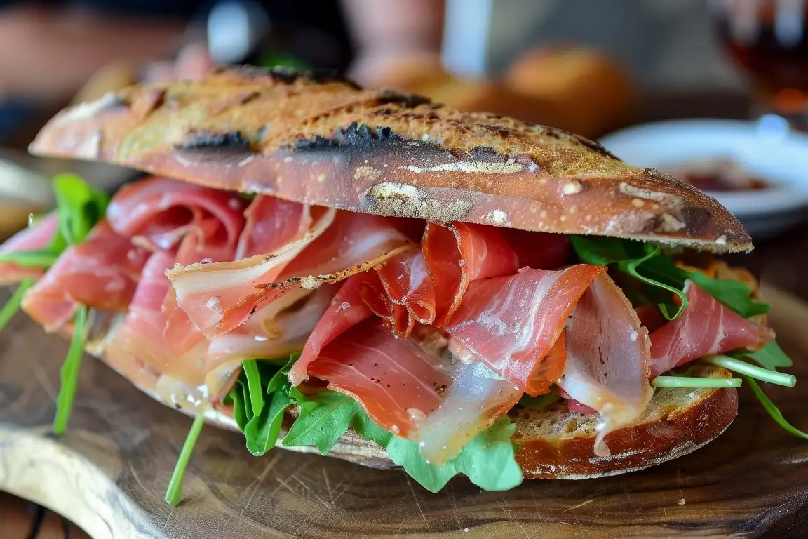 Sandwich jambon cru parmesan